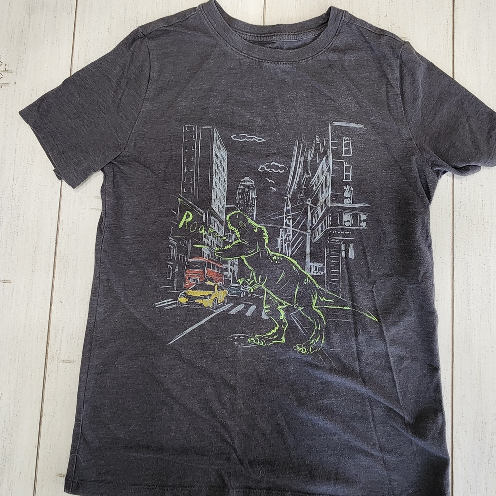 Cat & Jack Gray Dinosaur Graphic Tee